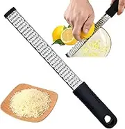 Premium zester – Heavy Duty Hand Grater for Lemons, Limes, Parmesan Cheese, Chocolate, Ginger & More (Black, One Size)