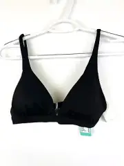 Seafolly Womens Standard Lingerie Triangle Bikini Top Black Size 6