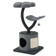 Cat Tree for Indoor Cats with Curved Metal Supporting Frame for Large & Small Ca
