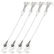 4 Sets Picture Rail Hook Ring Wire Hanger Coat Hangers Clothes Hanging Rack
