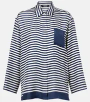 ['S Max Mara] 'S Max Mara Maya striped silk shirt UK 12 beige