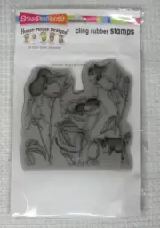 New Stampendous House Mouse Cling Rubber Stamp Rose Play HMCW12 Amanda Friends