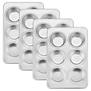 TeamFar Muffin Pan Set of 4 6 Cup Muffin Tins Pans For Baking Cupcake Pan Tra...