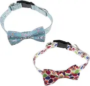 Totority 2pcs Easter Collars Decorative Puppy Necklace with Removable Bow Material Stylish Design for Cats and Dogs Pet Accessories for Easter Celebrations