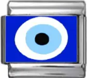 [STYLYSH CHARMS] TURKISH EVIL EYE LUCKY Photo Italian 9mm Link NC150 Fits Traditional Classic
