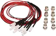 RAYWE 8 LED Light Kit 2 White 2 Red 4 Yellow Replacement for 1/10 1/8 TRX HSP Redcat RC4WD Tamiya Axial SCX10 D90 HPI Remote Control Car