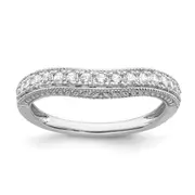 0.25ct. CZ Solid Real 14k White Polish Matching Wedding Wedding Band Ring
