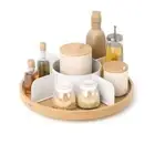 Turntable Tray Spice Wood Large 30cm Lazy Susan Pantry Organiser Storage Spices