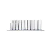 Kincrome Deep Socket Rail 10 Piece 1/2" Drive (Mirror Polish) - Metric