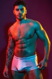 [H173] Handsome Man Cute Male Model Showing Off Body Physique Art Photography