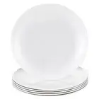Melamine Restaurant Plates White 11 Inch Wide Side Flat Bottom Deep Round Din...