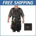 Black Plus Waxed Canvas Work Apron with Padded Straps - Perfect Gift for Men