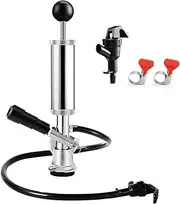 IMAICTUU 4" Beer Party Pump Keg Tap for US Sankey Keg, American D-System Keg Pump Chrome-Plated Beer Tap Dispenser for Picnic with Beer Line Faucet Parts