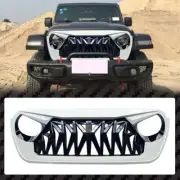 White+Black Front Grill Bumper Mesh Grille Fits For Jeep Gladiator JT 2020-2024