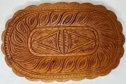 Hand Carved Wooden Suriname "Paatoe" Serving Tray by the Saramaka Tribe