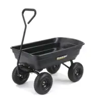 600 Lb Poly Utility Dump Cart 4 Wheel Soil Rock Mulch Hauler Yard Garden Wagon
