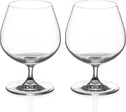 [DIAMANTE] Brandy Cognac Liqueur Glasses Pair - ‘Auris’ Collection Undecorated Crystal Snifter Glasses - Set of 2 (1400.702)