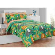 Kidz Mix Jungle Safari 7-Pieces Bed In A Bag With Sheet Set Microfiber - Full
