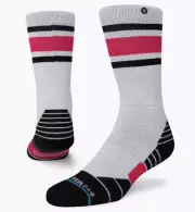 STANCE Boyd Snow Hea Grey Black Pink OTC Ski Snowboard Socks Youth L Fits 3-5.5