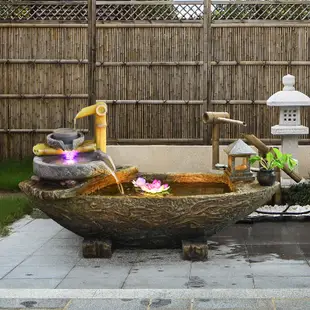 【小魚缸 魚缸風水】新中式庭院景觀戶外流水魚池陽臺客廳造景花園裝飾水池魚缸水族箱