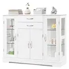 Buffet Sideboard Storage Display Cabinet Cupboard Glass Doors & Drawers