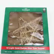 Kurt Adler, Rattan Gold Star Tree Topper, Open Box
