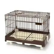 YES4PETS Large Brown Pet Dog Cage Cat Rabbit Crate Kennel With Potty Pad And Wheel