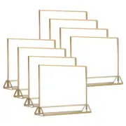 5x7 Inch Clear Acrylic Sign Holder, 8 Packs Table Menu Stands Gold Borders