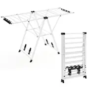Giantex Clothes Drying Rack Foldable Laundry Hanger w/18 Rails Gullwing Clothing Stand White