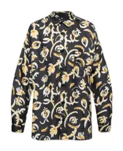 Nanushka Jari Graphic Printed Button-Up Shirt XL,XS Black