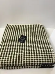 Brooks Brothers 2 BATH SHEETS 34”x64” Raised Dots Green Ecru Premium Turkish Set