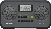 PR-D19BK FM Stereo/Am Digital Tuning Portable Radio with Protective Bumper (Gray