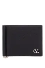 [VALENTINO GARAVANI] VALENTINO GARAVANI portafoglio uomo bifold pelle nera con fessure carte OS Black