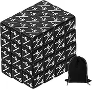 uxcell 48Pcs Magic Dice Counters, Acrylic D6 Life Token Dice Set with Pouch for Standard Cards Gaming Accessories, Black