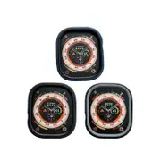 3 Pcs Bi-Color Silicone Protective Case Set for Apple Watch S8 Ultra-C