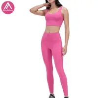 在飛比找蝦皮商城優惠-新款高彈萊卡瑜伽服運動套裝時尚吊帶美背運動內衣跑步健身高腰瑜