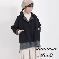 在飛比找Yahoo奇摩購物中心優惠-Samansa Mos2 毛料混紡腰帶翻領剪裁外套