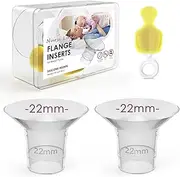 Nursi Luna Flange Inserts 22mm for 24mm Flanges/Shield of Most Pumps, Flange Sizing Kit Silicone Flanges Insert, Reduce 24mm Nipple Tunnel Down to 22mm, Breastfeeding Essentials Kit for New Moms, 2PCS