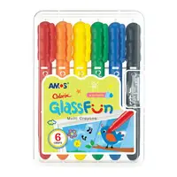 在飛比找樂天市場購物網優惠-AMOS 阿摩斯 韓國原裝 6色 玻璃蠟筆 /組 GF6PP