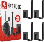 OWLMATE Hat Organizer for Baseball Caps Rack Wall Hooks Black