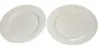 NEW-Set Of 2 Crate & Barrel White Rimmed “Aspen” Dinner Plates White 10.5"