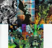 EVIL ERNIE 3 1997 KROME STANDARD FRACTAL CHROMIUM INSERT CARD SET S-1 S-5 MC