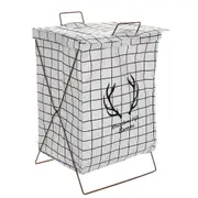 Laundry Washing Dirty Clothes Basket Bin Foldable Storage Bag Hamper Iron Stand