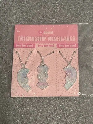 Target Bullseye Playground 3 Best Friends Friendship Necklace Set Broken Heart