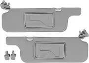 Oreilet Pair of Gray Sun Visor Assy, Sun Blocking ABS Mirror for E120, E130 Ninth Generation LHD Car, Fitment: Replacement for Left Hand Drive Vehicle with Vanity Mirror