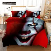 v991 Bed Sheets IT Bedding Set Clown Duvet Cover Sets Comforter Bed Linen Twin Queen King Single Size Dropshipping Horror Moive 3-Piece Bedding Set (