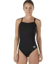 Speedo Women's Swimsuit Endurance+ Flyback Solid Adult Team Black 32 1173T