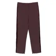 [Elisabetta Franchi] Elisabetta Franchi Side-stripe Split-hem Trousers 44 IT BROWN