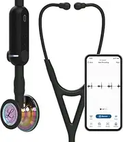 3M Littman CORE Digital Stethoscopes 3M Littmann 8570 CORE Digital Stethoscope - High-Polish Rainbow Chestpiece; Black Tube Stem And Headset