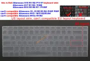 US Keyboard Cover Skin For Dell Alienware X15 R1 R2 P111F,X17 R1 R2,M15 R5 R6 R7